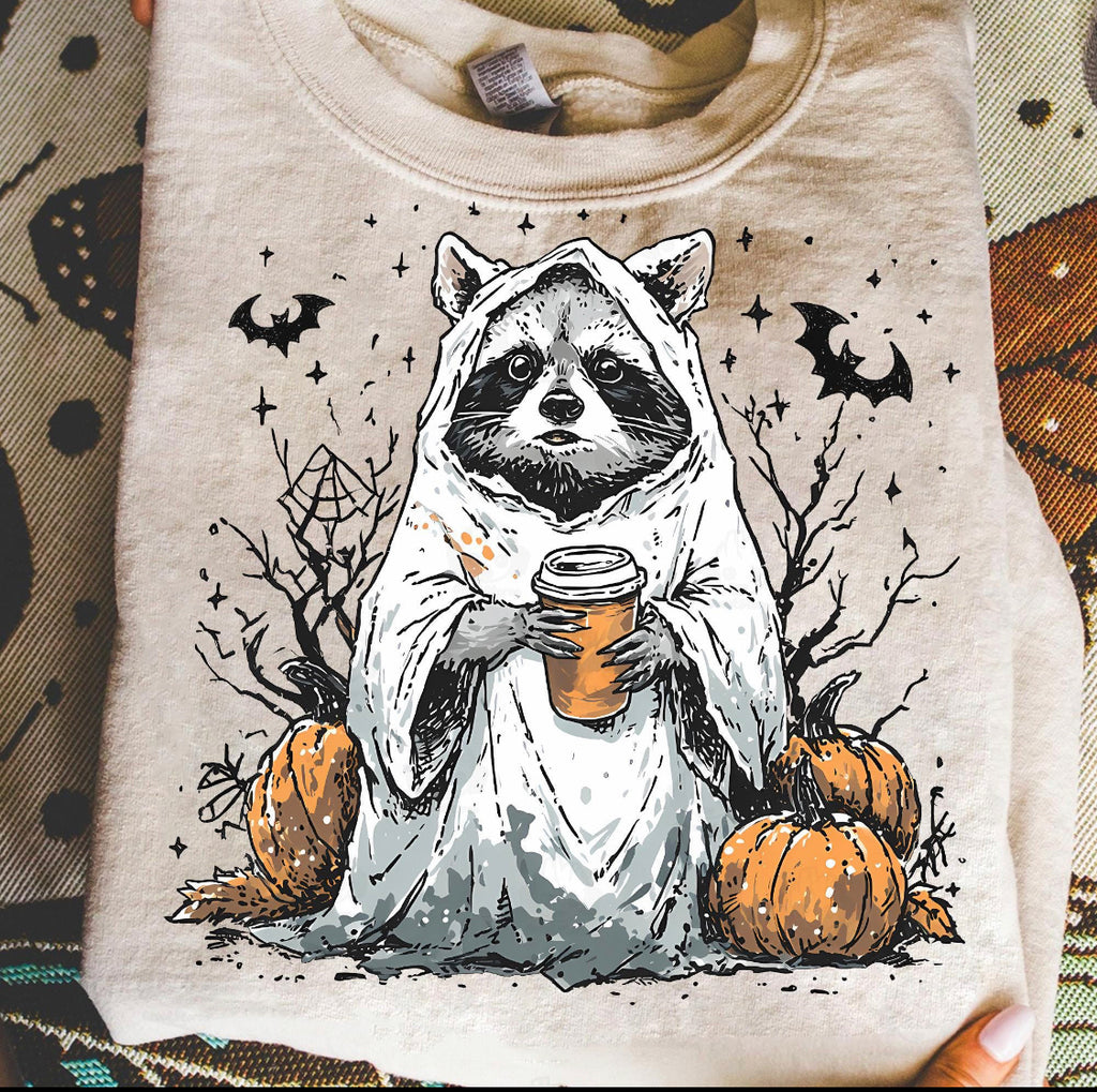 Retro Spooky And Feral, Retro Halloween Raccoon