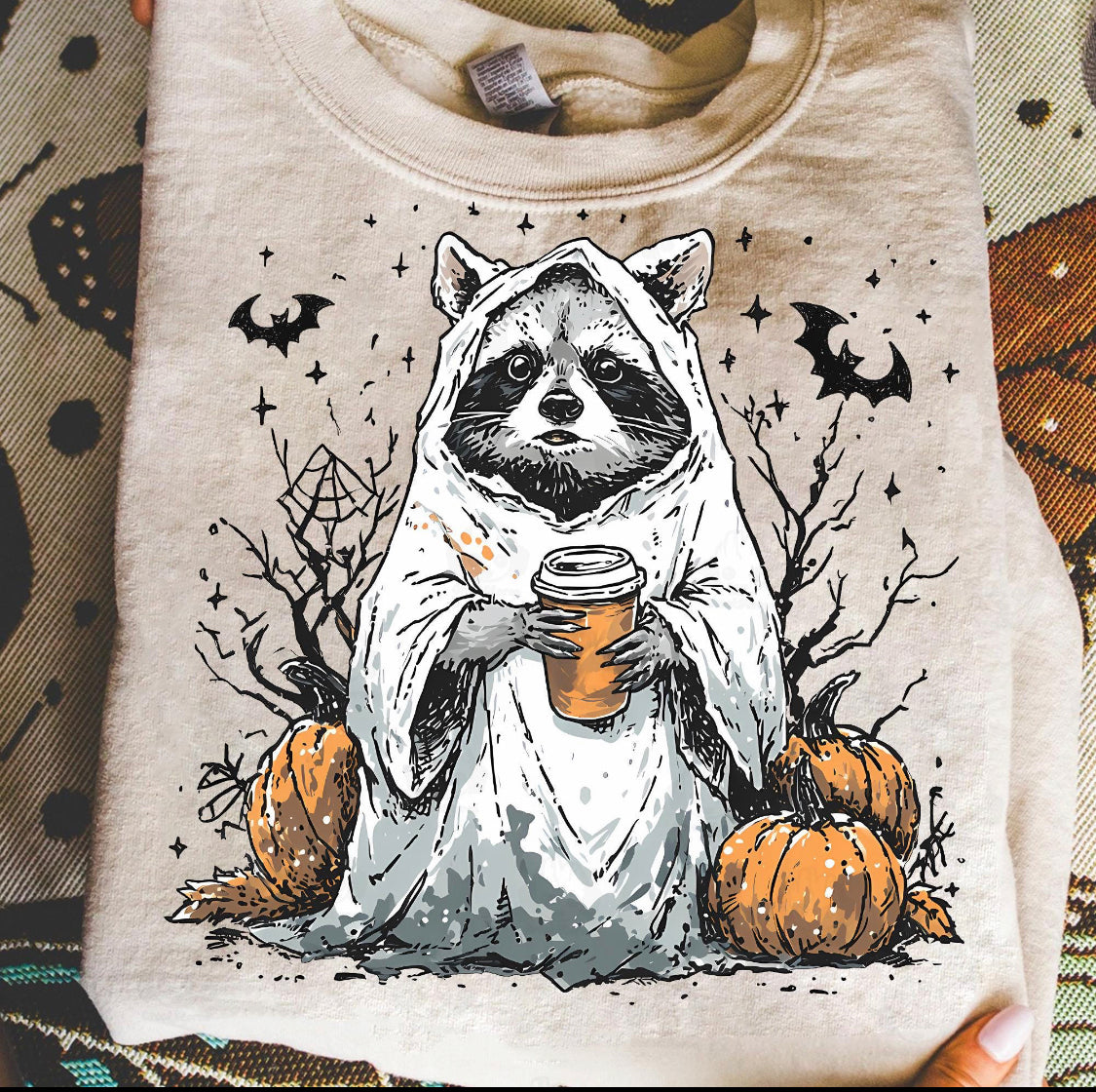 Retro Spooky And Feral, Retro Halloween Raccoon