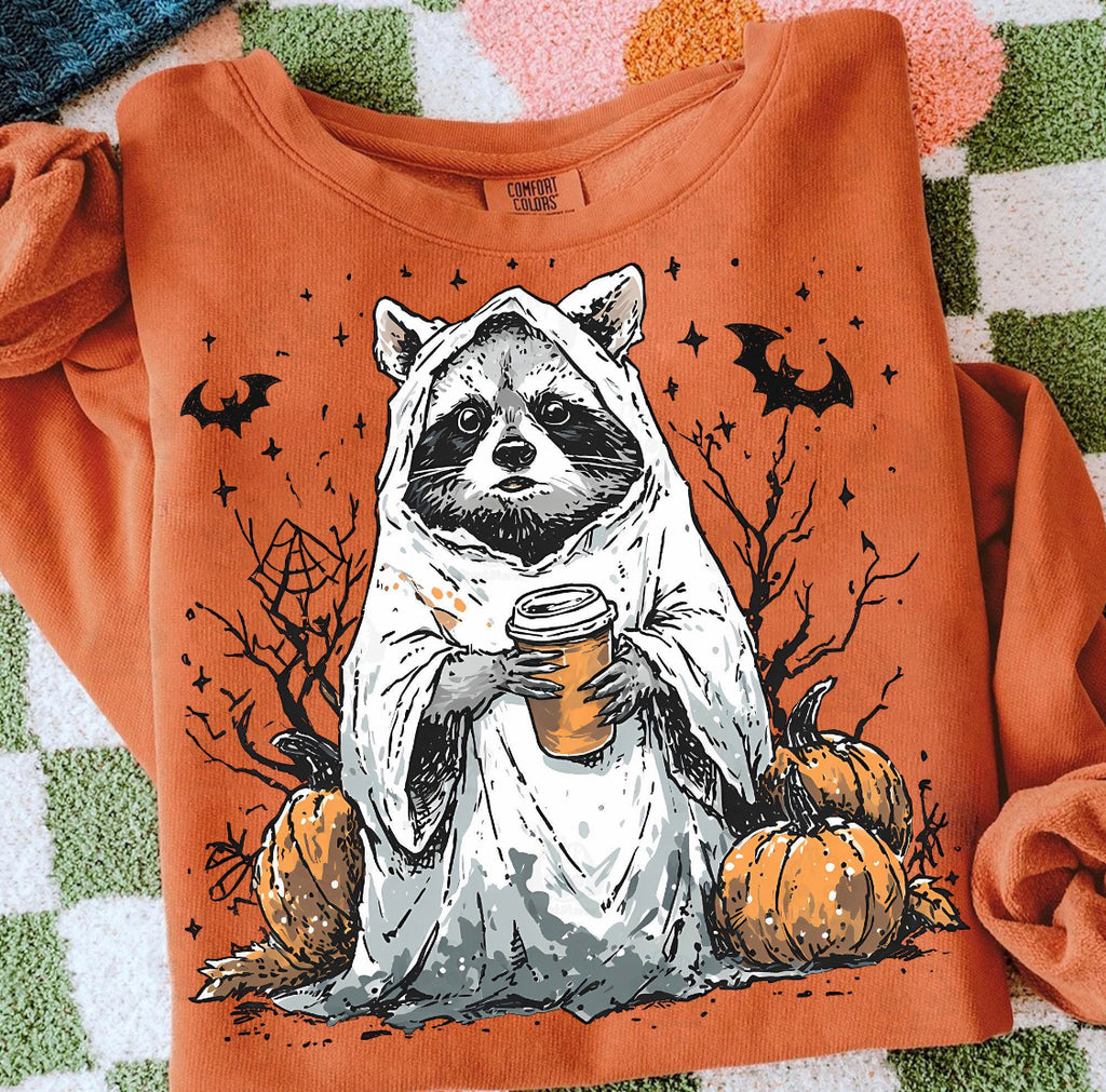 Retro Spooky And Feral, Retro Halloween Raccoon
